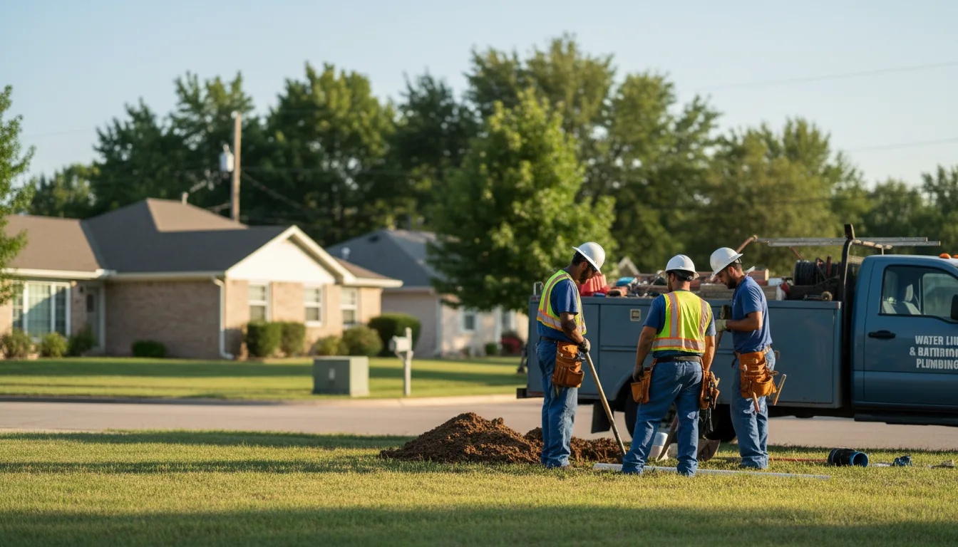 Residential water line and bathroom plumbing service in Lebanon, OK